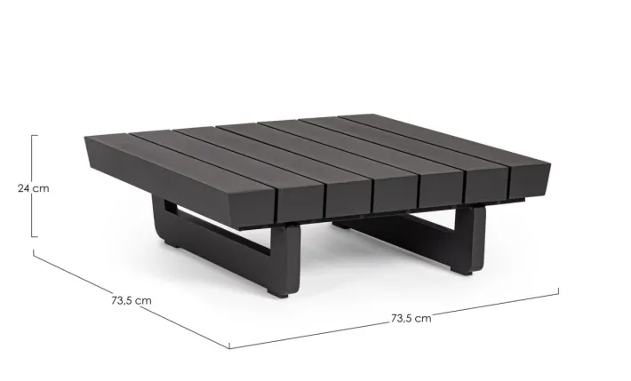 Bizzotto Tavolini>TAVOLINO MODULARE IN ALLUMINIO ANTRACITE WG21 - INFINITY