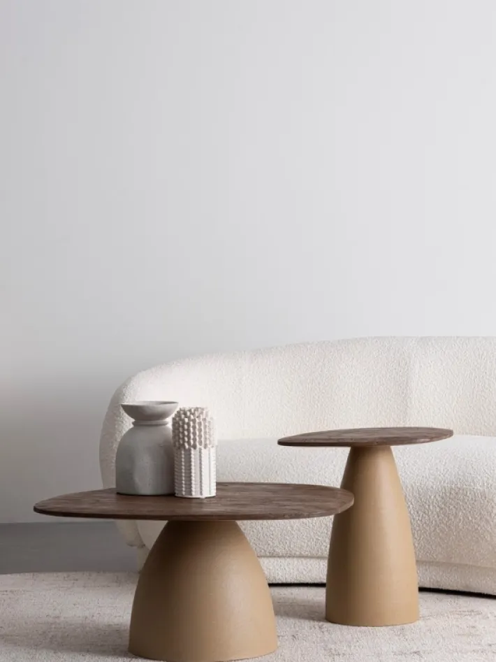 Bizzotto Tavolini>TAVOLINO STANLEY TOP RUSTIC BROWN 50