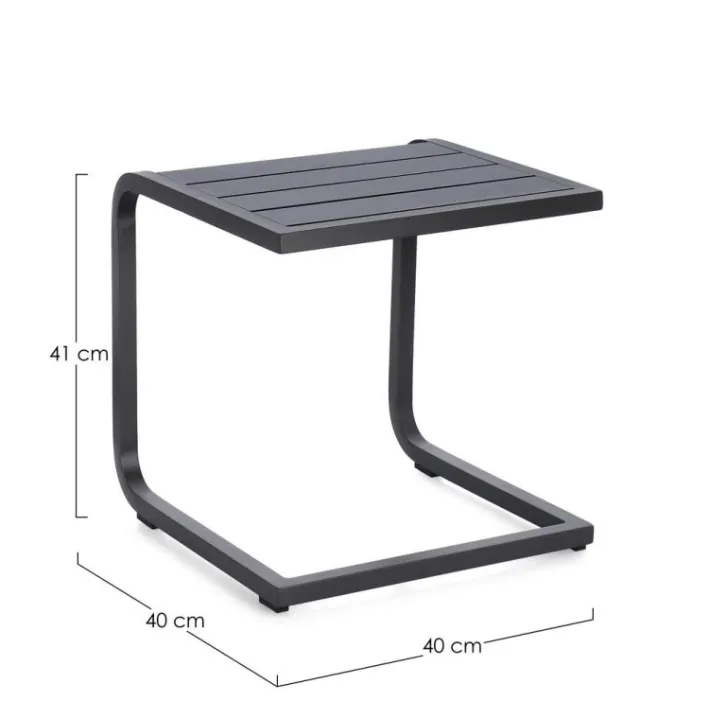 Bizzotto Tavolini>TAVOLINO TAYLOR 40X40 GRIGIO SCURO