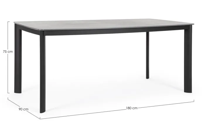 Bizzotto Tavoli>TAVOLO ALCORA 180X90 ANTRACITE