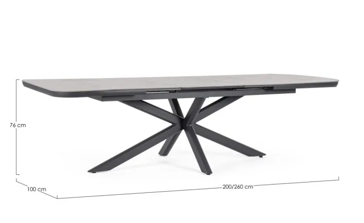 Bizzotto Tavoli>TAVOLO ALL.PASCAL 200-260X100 ANTR JX55
