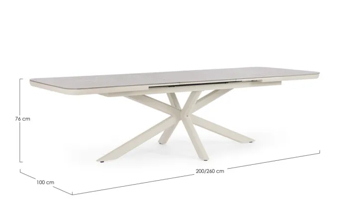 Bizzotto Tavoli>TAVOLO ALL.PASCAL 200-260X100 PELICAN