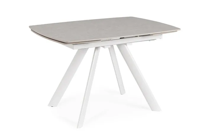 Bizzotto Tavoli>TAVOLO ALL.RAILI 119.5/180X85 BIANC/GR C