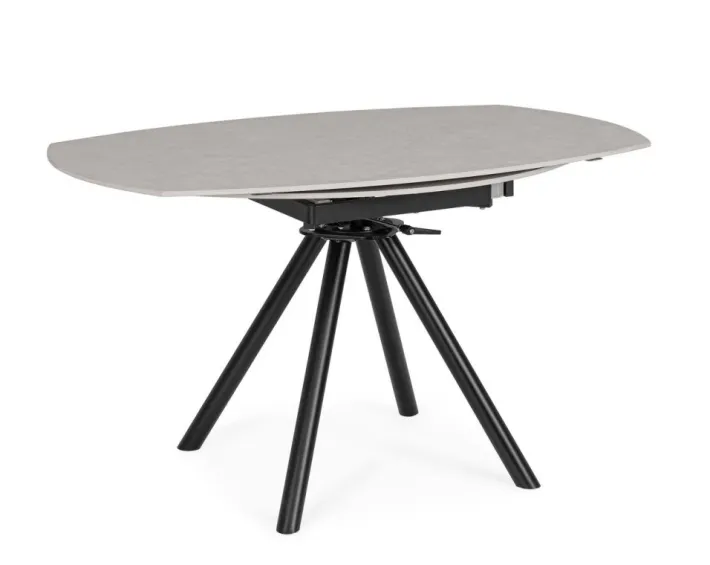 Bizzotto Tavoli>TAVOLO ALL.RAUNI D87/135 NERO/GRIG.CHIAR