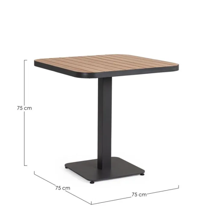 Bizzotto Tavoli>TAVOLO BELMAR 75X75 ANTRACITE YK13