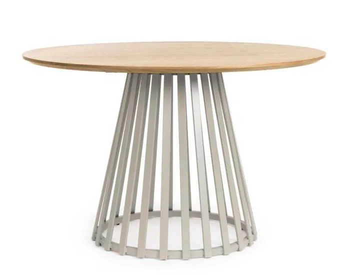 Bizzotto Tavoli>TAVOLO CILLIAN D120 WARM GREY/NATURAL