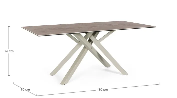 Bizzotto Tavoli>TAVOLO CON PIANO IN CERAMICA TORTORA - SEAN