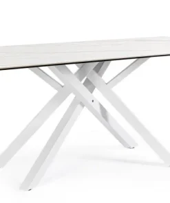 Bizzotto Tavoli>TAVOLO CON PIANO IN CERAMICA BIANCO - SEAN