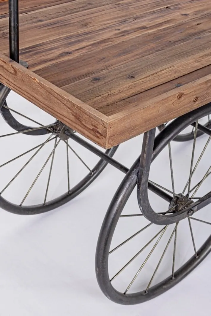 Bizzotto Carrelli Ed Espositori>TAVOLO ESPOSITORE IN LEGNO CON RUOTE