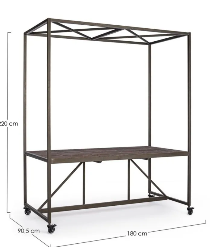 Bizzotto Carrelli Ed Espositori>TAVOLO ESPOSITORE IN LEGNO CON TETTO