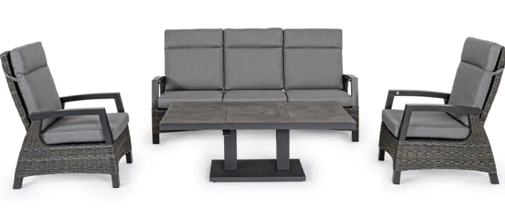 Bizzotto Tavoli>TAVOLO IN ALLUMINIO ANTRACITE JX55 - TRUMAN