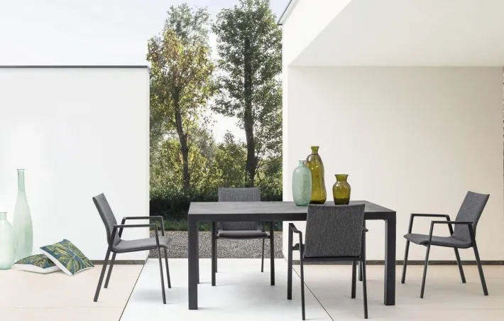 Bizzotto Tavoli>TAVOLO IN ALLUMINIO ANTRACITE JX55 - MASON