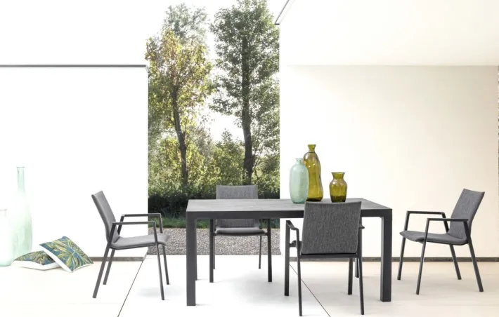 Bizzotto Tavoli>TAVOLO IN ALLUMINIO ANTRACITE JX55 - MASON