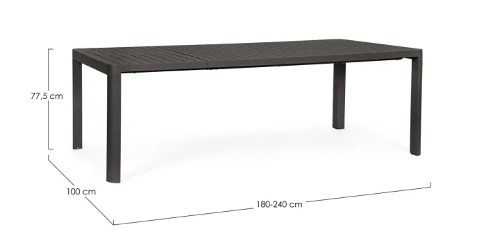 Bizzotto Tavoli>TAVOLO IN ALLUMINIO ANTRACITE CX23 - KIPLIN