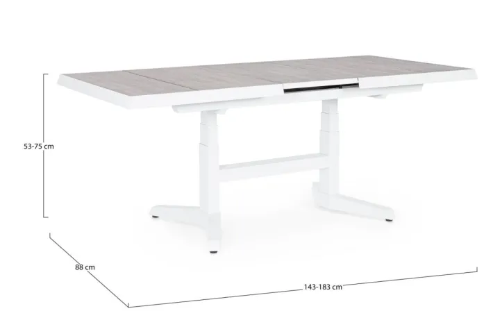 Bizzotto Tavoli>TAVOLO IN ALLUMINIO BIANCO JX11 - ROBERT