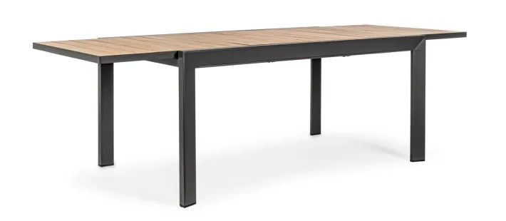 Bizzotto Tavoli>TAVOLO IN ALLUMINIO 160-240X100 ANTRACITE YK13 - BELMAR