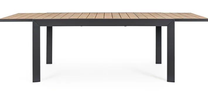 Bizzotto Tavoli>TAVOLO IN ALLUMINIO 160-240X100 ANTRACITE YK13 - BELMAR