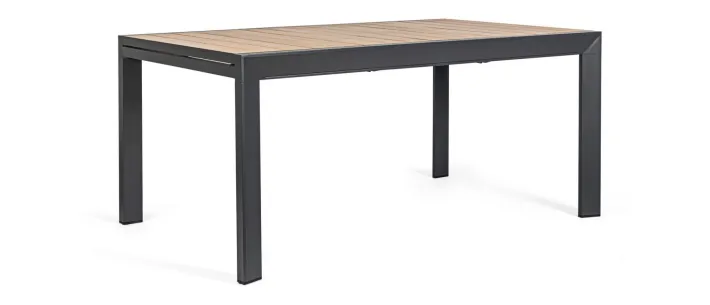 Bizzotto Tavoli>TAVOLO IN ALLUMINIO 160-240X100 ANTRACITE YK13 - BELMAR