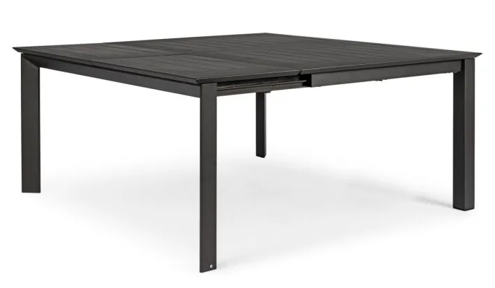 Bizzotto Tavoli>TAVOLO IN ALLUMINIO 110/160X160 ANTRACITE CX23 - KONNOR