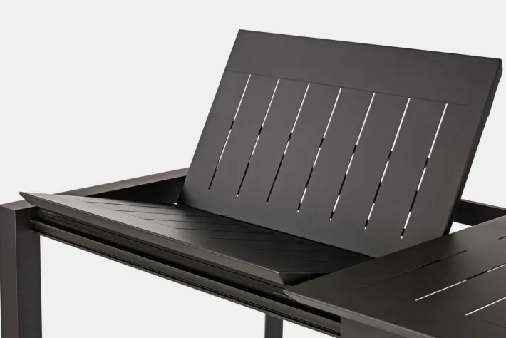Bizzotto Tavoli>TAVOLO IN ALLUMINIO 160/240X100 ANTRACITE CX23 - KONNOR