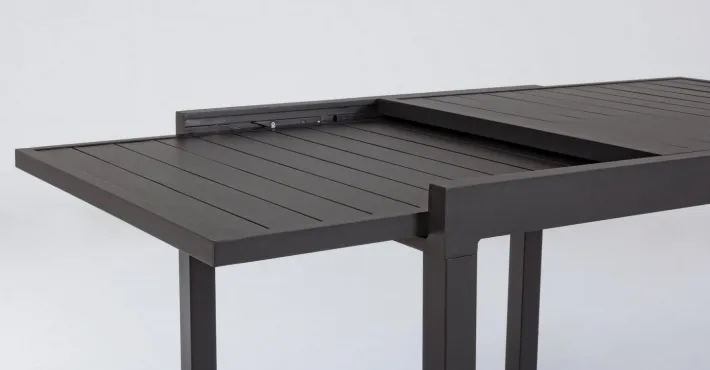 Bizzotto Tavoli>TAVOLO IN ALLUMINIO 83/166X80 ANTRACITE YK13 - PELAGIUS