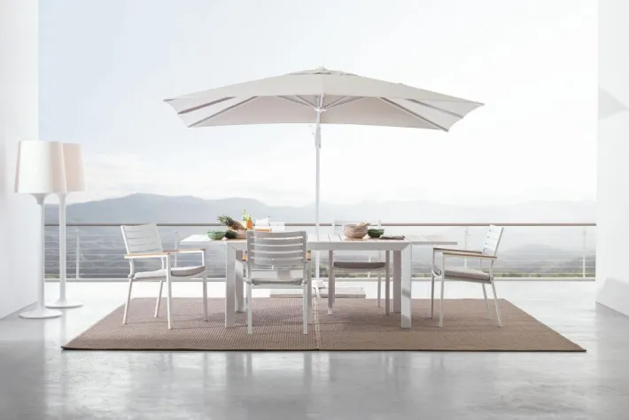 Bizzotto Tavoli>TAVOLO IN ALLUMINIO 160-240X100 BIANCO YK11 - BELMAR
