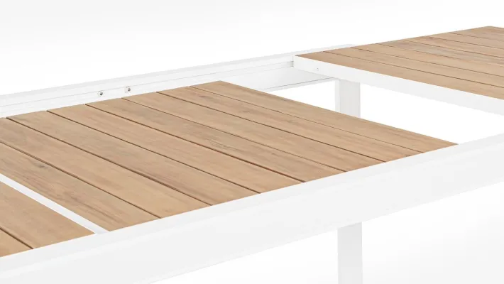 Bizzotto Tavoli>TAVOLO IN ALLUMINIO 160-240X100 BIANCO YK11 - BELMAR