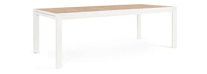Bizzotto Tavoli>TAVOLO IN ALLUMINIO 220-340X100 BIANCO YK11 - BELMAR