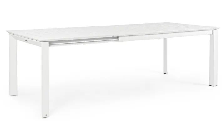 Bizzotto Tavoli>TAVOLO IN ALLUMINIO 160/240X100 BIANCO CX21 - KONNOR