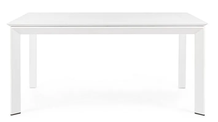 Bizzotto Tavoli>TAVOLO IN ALLUMINIO 110/160X160 BIANCO CX21 - KONNOR