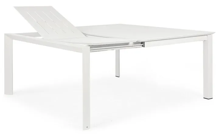 Bizzotto Tavoli>TAVOLO IN ALLUMINIO 110/160X160 BIANCO CX21 - KONNOR