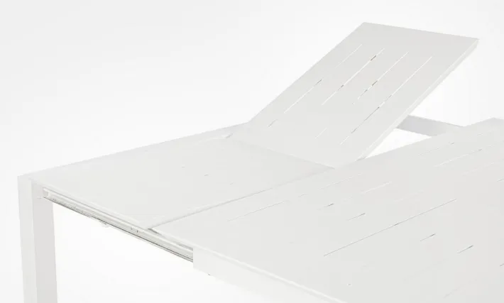 Bizzotto Tavoli>TAVOLO IN ALLUMINIO 110/160X160 BIANCO CX21 - KONNOR