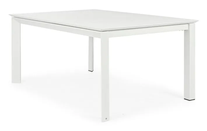 Bizzotto Tavoli>TAVOLO IN ALLUMINIO 110/160X160 BIANCO CX21 - KONNOR