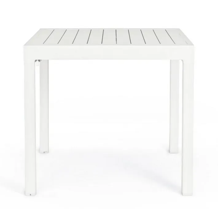 Bizzotto Tavoli>TAVOLO IN ALLUMINIO 83/166X80 BIANCO YK11 - PELAGIUS