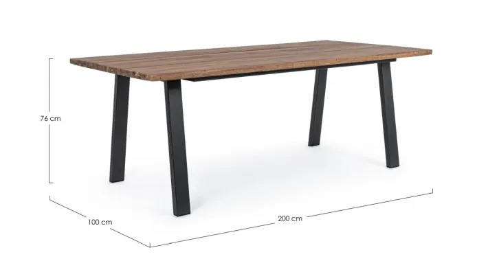 Bizzotto Tavoli>TAVOLO IN LEGNO ANTRACITE 200X100 - OSLO FSC