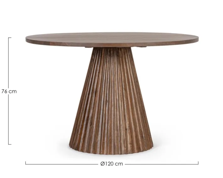 Bizzotto Tavoli>TAVOLO IN LEGNO NATURALE D120 - ORISSA