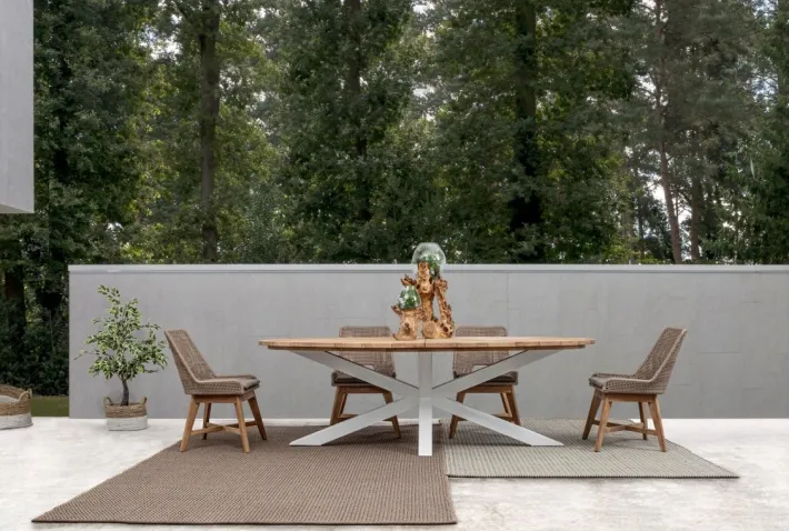 Bizzotto Tavoli>TAVOLO IN TEAK BIANCO RT01 - PALMDALE