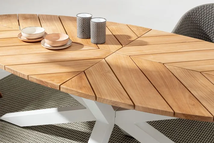 Bizzotto Tavoli>TAVOLO IN TEAK BIANCO RT01 - PALMDALE