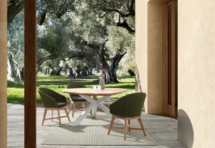 Bizzotto Tavoli>TAVOLO IN TEAK BIANCO RT01 - PALMDALE
