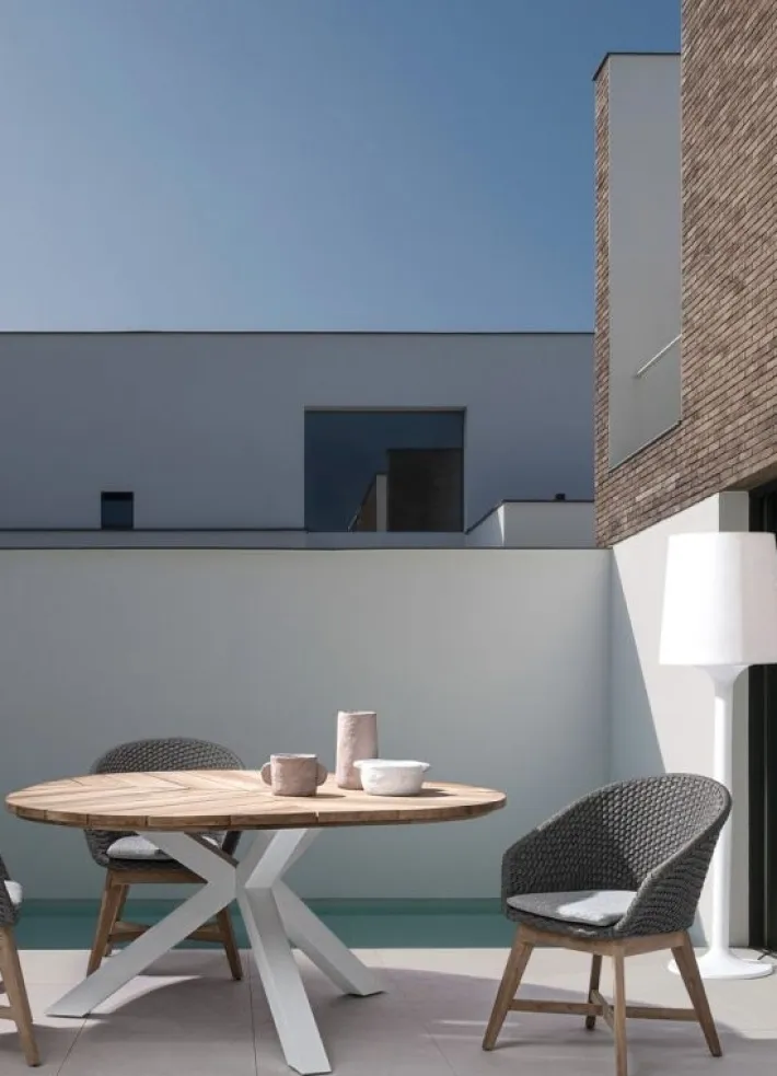 Bizzotto Tavoli>TAVOLO IN TEAK BIANCO RT01 - PALMDALE