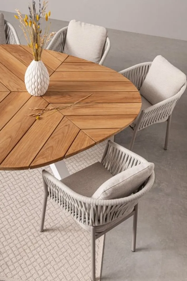 Bizzotto Tavoli>TAVOLO IN TEAK BIANCO RT01 - PALMDALE