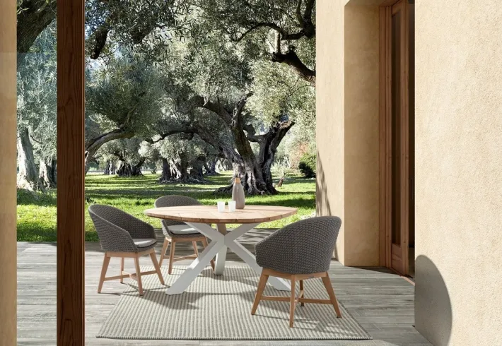 Bizzotto Tavoli>TAVOLO IN TEAK BIANCO RT01 - PALMDALE