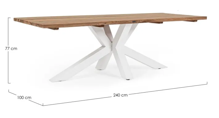Bizzotto Tavoli>TAVOLO IN TEAK RICICLATO BIANCO PM01 - RAMSEY