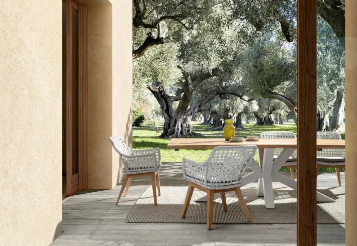 Bizzotto Tavoli>TAVOLO IN TEAK RICICLATO BIANCO PM01 - RAMSEY