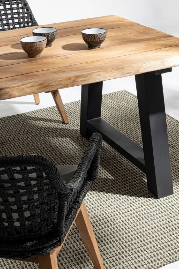 Bizzotto Tavoli>TAVOLO IN TEAK RICICLATO ANTARCITE AM03 - ROLLAND