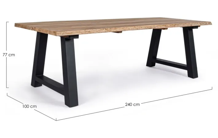 Bizzotto Tavoli>TAVOLO IN TEAK RICICLATO ANTARCITE AM03 - ROLLAND