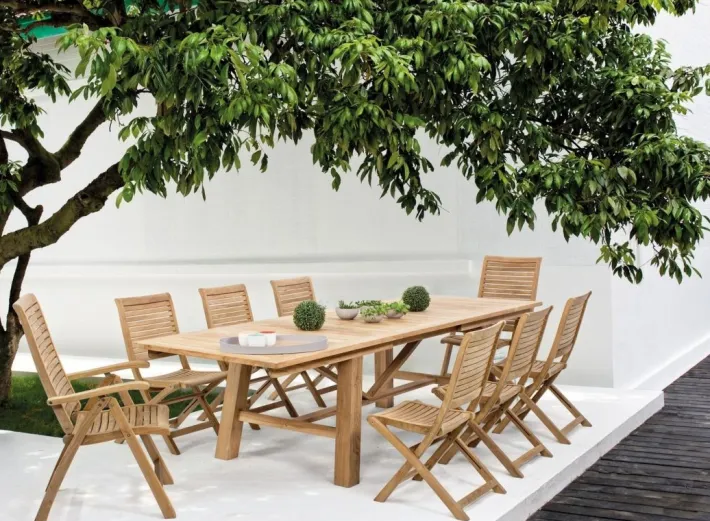 Bizzotto Tavoli>TAVOLO IN TEAK 220/300X100 - MARYLAND