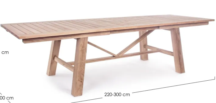 Bizzotto Tavoli>TAVOLO IN TEAK 220/300X100 - MARYLAND