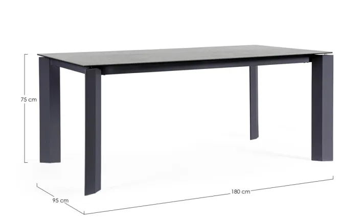 Bizzotto Tavoli>TAVOLO OTAVIO 180X95 ANTRACITE WG21