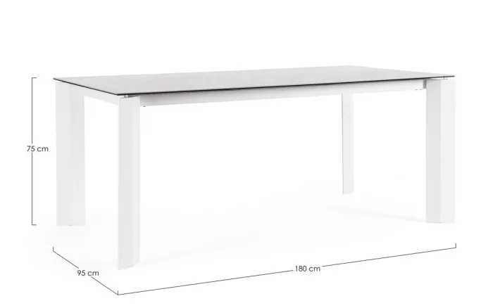 Bizzotto Tavoli>TAVOLO OTAVIO 180X95 BIANCO WG20